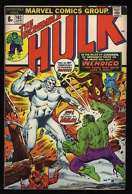 Buy Incredible Hulk (1962) #162 FN+ 6.5 UK Price Variant 1st Appearance Of Wendigo! • 70.16£