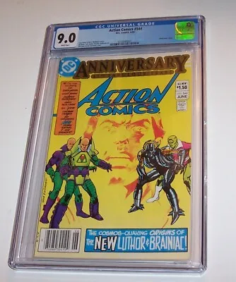 Buy Action Comics #544 - DC 1983 Modern Age Issue - CGC VF/NM 9.0 - Luthor, Brainiac • 59.96£