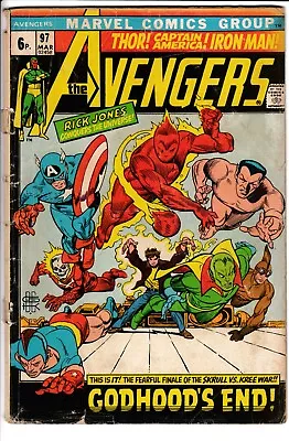 Buy AVENGERS #97, PENCE ISSUE, Marvel Comics (1972) • 7.95£