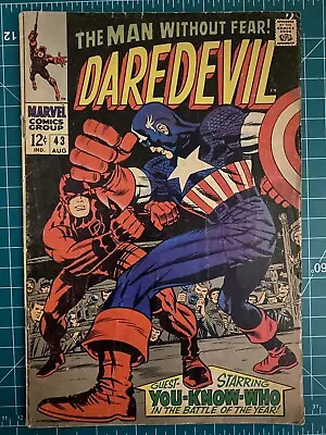 Buy Daredevil #43 1968 Captain America Classic Cover Stan Lee • 19.79£