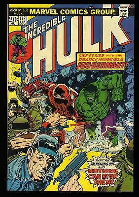 Buy Incredible Hulk #172 NM- 9.2 Origin Of Juggernaut! Hulk! Marvel 1974 • 71.58£