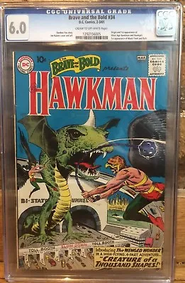 Buy Brave And The Bold #34 1964 1st Appearance Silver Age Hawkman Hawkgirl CGC 6.0 • 832£