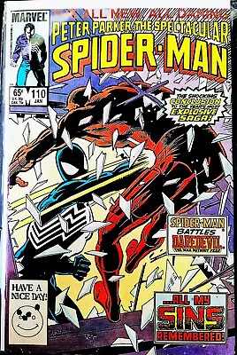 Buy PETER PARKER SPECTACULAR SPIDER-MAN #110 VF Daredevil V Spidey SIN EATER FINALE • 5.99£