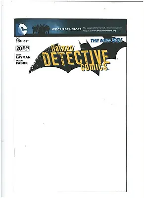Buy Detective Comics #20 Blank Sketch Variant DC Comics 2013 Batman NM- 9.2 • 6.30£