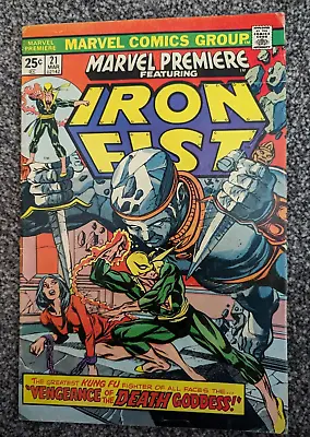 Buy Marvel Premiere 21 Iron Fist. 1975. 1st Appearance Of Misty Knight • 25£
