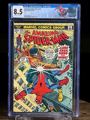Buy AMAZING SPIDER-MAN #123 Aug 1973 CGC 8.5 Gwen Stacy’s Funeral Luke Cage • 122.54£