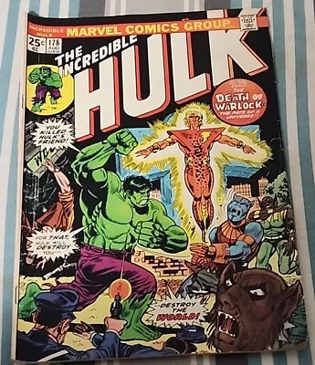 Buy The Incredible Hulk #178 Marvel Comics 1974 Rebirth Of Adam Warlock Bronze Age • 12.04£
