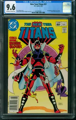 Buy New Teen Titans 22 CGC 9.6 Perez Art 1st Black Fire Cameo Newsstand Ed 8/1982 • 158.11£