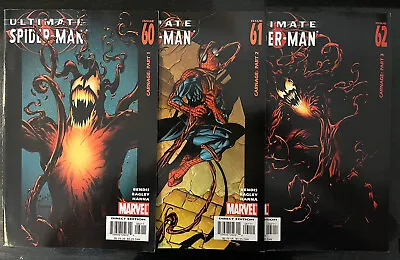 Buy Marvel Comics Ultimate Spider-Man #60 , 61 & 62 2004 1st Appearance Carnage NM • 9.99£