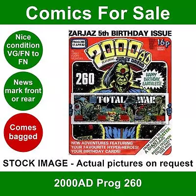 Buy 2000AD #260 Comic / Prog - Nice VG/FN - 5th BIrthday Issue - 1982 • 3.99£