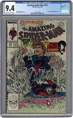 Buy Amazing Spider-Man #315 CGC 9.4 2nd Venom App 1st Cover Todd McFarlane 1989 • 56.84£