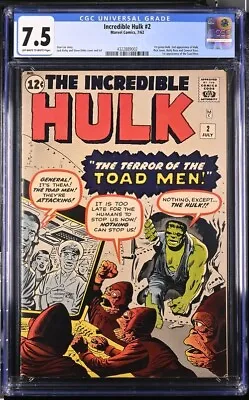 Buy Incredible Hulk #2 Cgc 7.5 1st Green Hulk • 7,759.40£