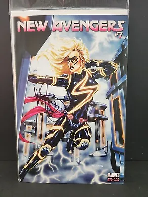 Buy New Avengers #7 Mark Brooks Ms. Marvel Tron Variant Signed The Marvels • 15.80£