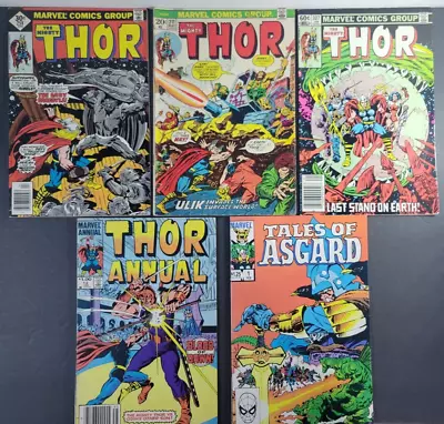 Buy (5) The Mighty Thor #211 258 327 Annual 12 Tales Of Asgard #1 Lot Marvel Comics • 14.14£
