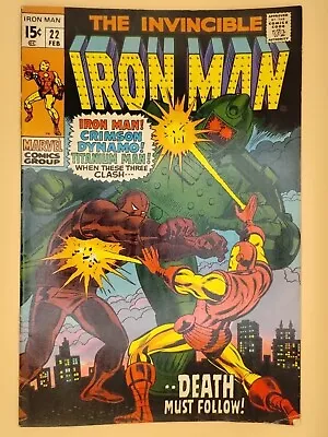 Buy Invincible Iron Man #22 Comic Book (1970 Marvel) Crimson Dynamo, Titanium Man • 20.83£