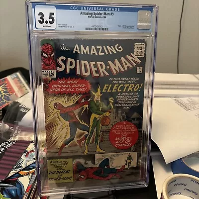 Buy Amazing Spider-Man #9 CGC 3.5 1964 1st App. Electro Ditko Lee Marvel • 671.23£