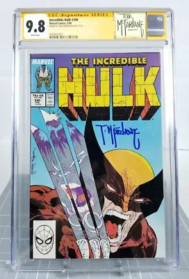 Buy Incredible Hulk #340 CGC 9.8 SS Todd McFarlane, Signed, Custom Label, Folio Case • 1,812.45£