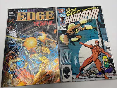 Buy Lot 2 Marvel Comics Books “Massacre…Daredevil 238” & “Double Edge Of Death” Vtg • 6.40£