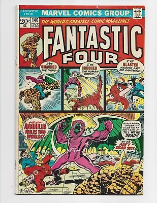 Buy FANTASTIC FOUR #140 Marvel Bronze 1973 - Buckler Cover - Origin Of Annihilus  CC • 20.07£