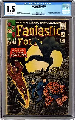 Buy Fantastic Four #52 CGC 1.5 1966 0285841009 1st App. Black Panther • 277.09£