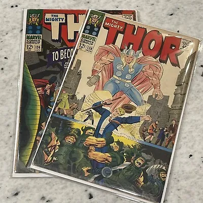Buy The Mighty Thor 136 & 138 1967 From Asgard To Earth Silver Age Stan Lee Kirby • 39.52£