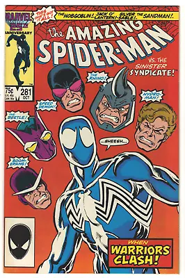 Buy AMAZING SPIDER-MAN #281 1986 NM SINISTER SYNDICATE SILVER SABLE APP High Gloss • 11.85£