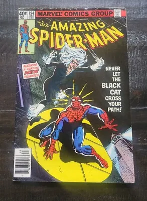 Buy Amazing Spider-Man #194 Newsstand Variant 1st Black Cat Marvel 1979 Never Press • 261.39£