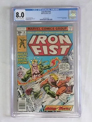 Buy Iron Fist #14 CGC 8.0 1st Appearance Of Sabretooth 1977 Deadpool 3 • 165.50£