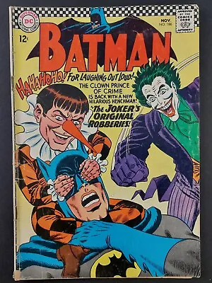 Buy Batman #186 - DC Comics 1966 - Silver Age Joker Cover - 1st Gaggy The Clown • 23.64£