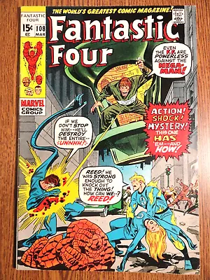 Buy Fantastic Four #108 Stan Lee Key 2nd Nega-Man Annihilus Kirby 1st Print Marvel • 15.80£