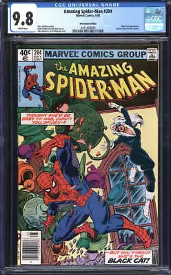 Buy Amazing Spider-man #204 Cgc 9.8 White Pages // Newsstand Edition Marvel 1980 • 183.89£