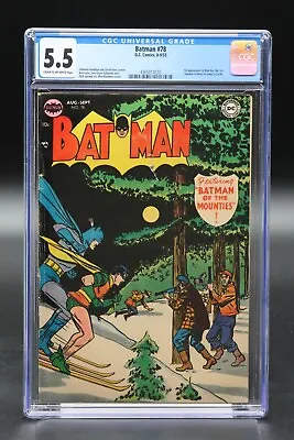 Buy Batman (1940) #78 CGC 5.5 Blue Label Cream/OW Pages Martain Manhunter Prototype • 474.36£