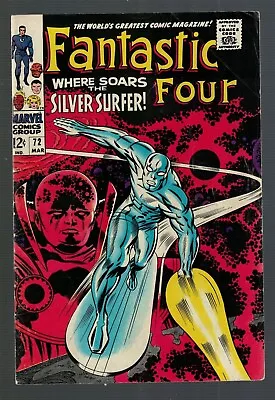 Buy Marvel Comics Fantastic Four 72 Classic Cover Silver Surfer 5.5 FN- 1967 Watcher • 289.99£