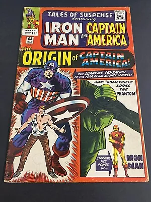 Buy Tales Of Suspense 63, Key: Origin Of Captain America, Re-intro Bucky. VG-VG /F • 79.06£
