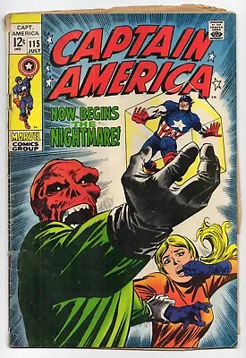 Buy Captain America #115 Marvel (1969) Marie Severin Stan Lee Red Skull Cosmic Cube • 17.94£