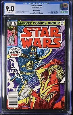 Buy Star Wars #63 CGC 9.0 Marvel Comics 1982 NEWSSTAND • 40.21£
