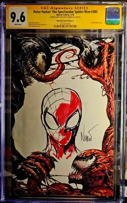 Buy Peter Parker Spectacular Spider-Man 300 Blank Eddie Nunez Signed +Sketch CGC 9.6 • 226.38£