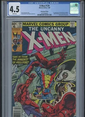 Buy X-Men #129 1980 CGC 4.5 (1st App Of Kitty Pryde & Emma Frost)(Newsstand Edition) • 87.95£