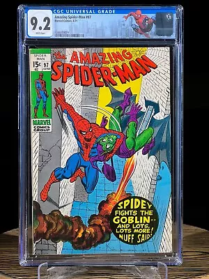 Buy AMAZING SPIDER-MAN #97 June 1971 CGC 9.2 Green Goblin Drug Story Stan Lee Marvel • 280.21£