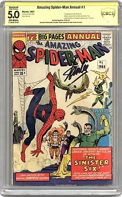 Buy Amazing Spider-Man Annual #1 CBCS 5.0 RESTORED SS Stan Lee 1964 21-0B63219-001 • 1,888.23£