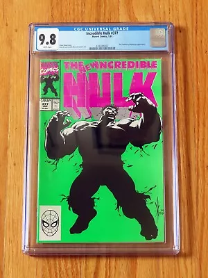 Buy INCREDIBLE HULK #377 CGC 9.8 NM/M WP 1991 1st Professor Smart Hulk MCU Key Issue • 100.39£