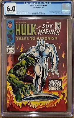 Buy Tales To Astonish #93 CGC 6.0 1st Full Silver Surfer Appearance 1967 • 237.47£