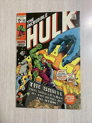 Buy Incredible Hulk 140 Vf 1971 Shiny Cover Harlan Ellison Story Ist Jarella • 80.43£