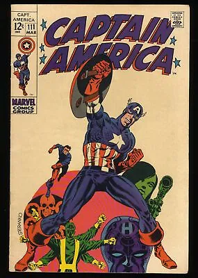 Buy Captain America #111 VF- 7.5 Classic Jim Steranko Cover! Madame Hydra! • 74.29£
