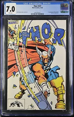 Buy Thor 337 (CGC 7.0) WP 1st Appearance Beta Ray Bill Nick Fury 1983 Marvel Comics • 55.90£