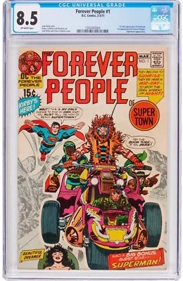 Buy The Forever People #1 (DC, 1971) CGC VF+ 8.5 Off-white Pages.  • 595£