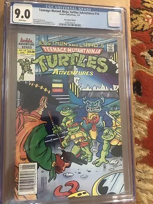 Buy CGC 9.0 Newsstand Teenage Mutant Ninja Turtles Adventures  # 16 • 20.90£