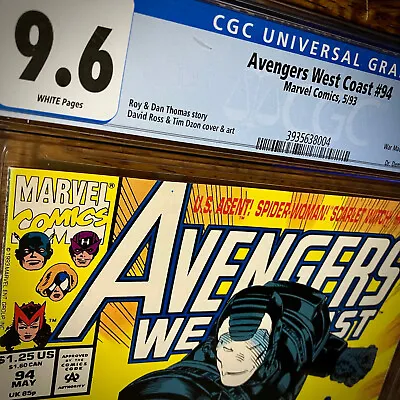 Buy Avengers West Coast #94 CGC 9.6 NM+ WP 1st War Machine Code Name Marvel Comics • 78.06£