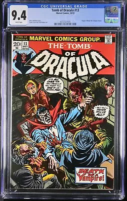 Buy Tomb Of Dracula #13 CGC NM 9.4 White Pages Origin Blade 1st Deacon Frost! • 327£