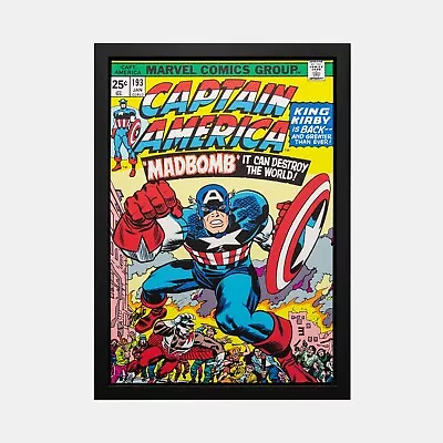 Buy Stan Lee Signed: Captain America #193 Madbomb Box Canvas Framed  8/195 • 2,500£